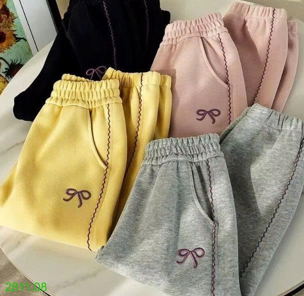 25HA2811.08 - QUẦN NỈ THÊU NƠ BÉ GÁI SIZE ĐẠI