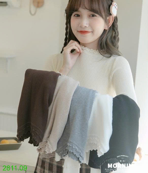 25HA2811.09 - ÁO LEN CỔ BÈO NỮ