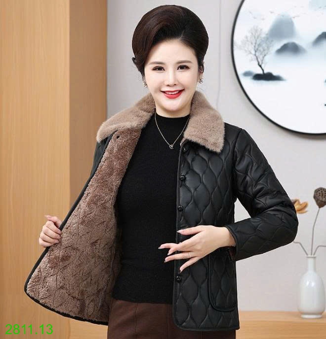 25HA2811.13 - ÁO DA LÓT LÔNG TRUNG NIÊN