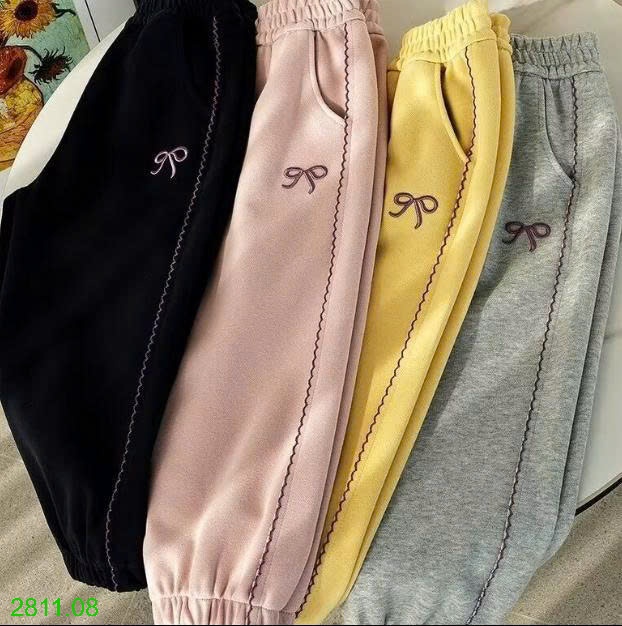 25HA2811.08 - QUẦN NỈ THÊU NƠ BÉ GÁI SIZE ĐẠI
