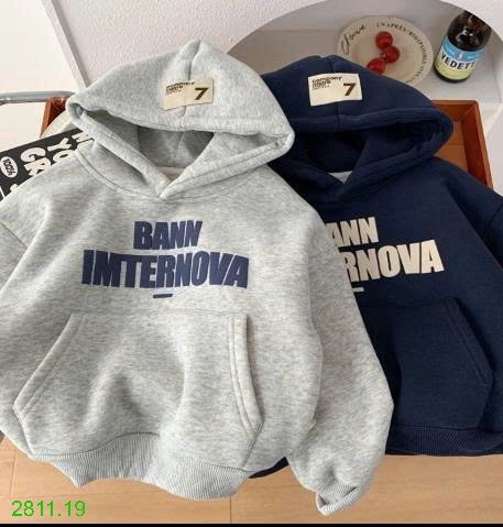 25HA2811.19 - ÁO NỈ HOODIE LÓT LÔNG BÉ TRAI