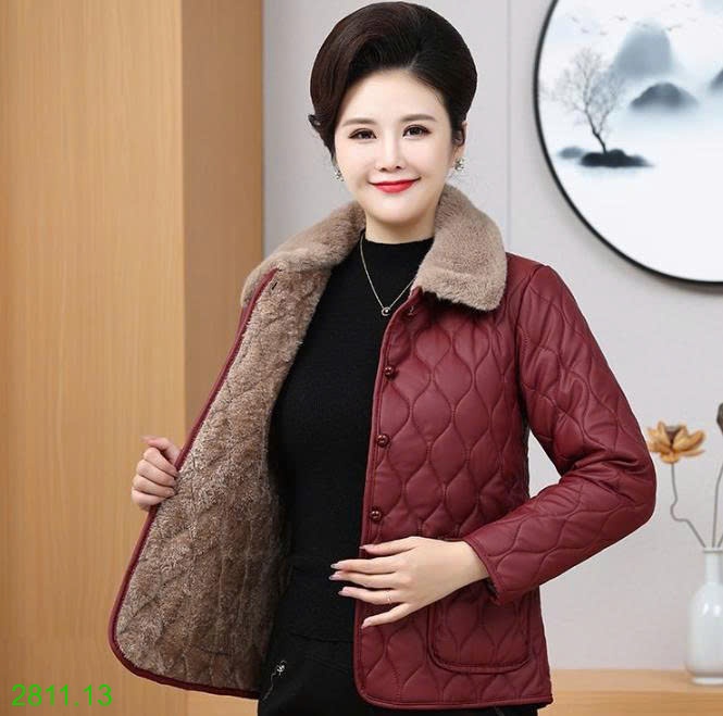 25HA2811.13 - ÁO DA LÓT LÔNG TRUNG NIÊN