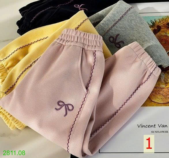 25HA2811.08 - QUẦN NỈ THÊU NƠ BÉ GÁI SIZE ĐẠI