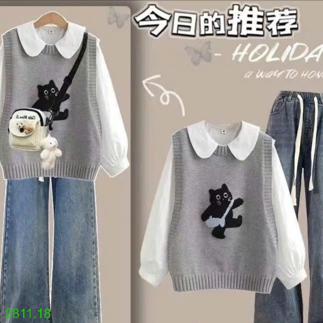 25HA2811.18 - GI-LÊ LEN HÌNH MÈO XINH CHO NỮ