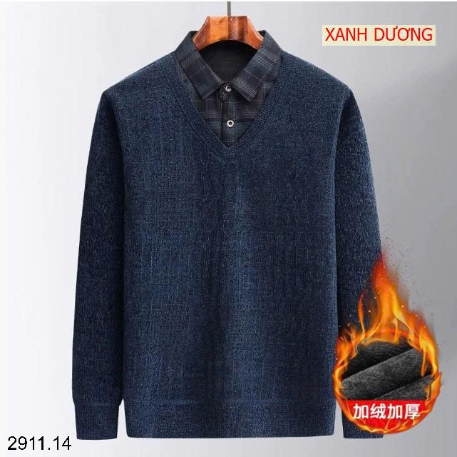 25HA2911.14 - ÁO LEN NAM LÓT LÔNG CỔ ĐỨC