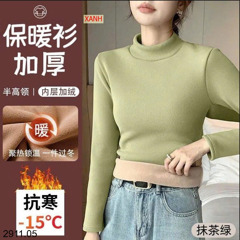 25HA2911.05 - ÁO NỈ CỔ LỌ LÓT LÔNG SIÊU ẤM CHO NỮ