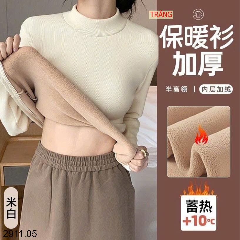 25HA2911.05 - ÁO NỈ CỔ LỌ LÓT LÔNG SIÊU ẤM CHO NỮ