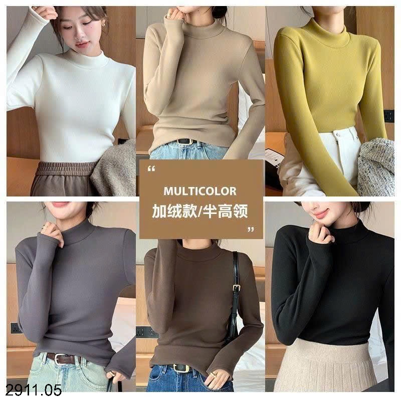 25HA2911.05 - ÁO NỈ CỔ LỌ LÓT LÔNG SIÊU ẤM CHO NỮ