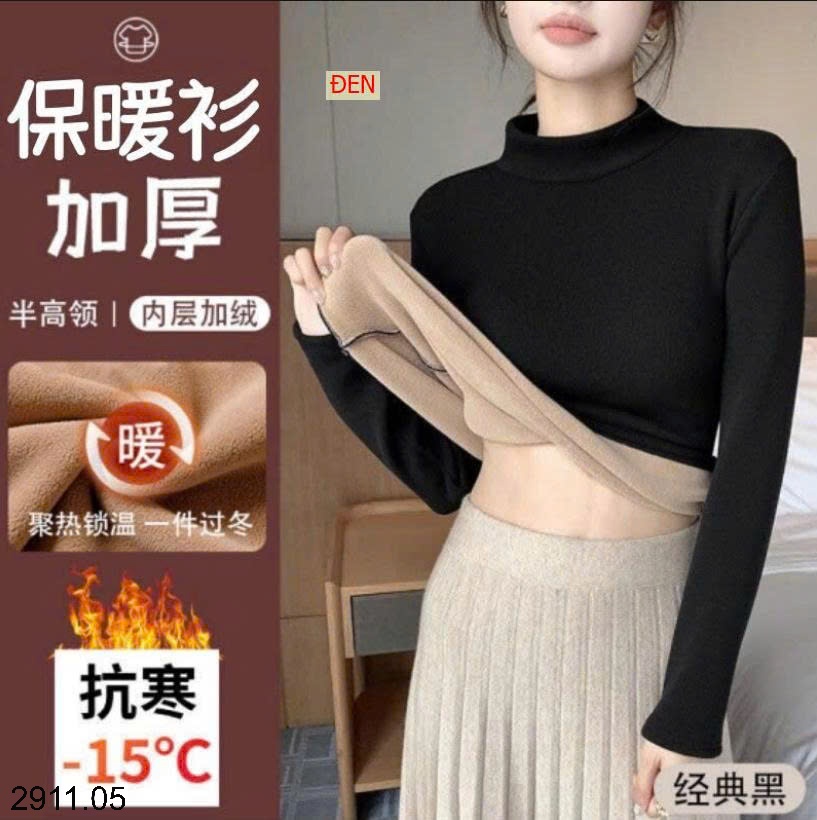 25HA2911.05 - ÁO NỈ CỔ LỌ LÓT LÔNG SIÊU ẤM CHO NỮ
