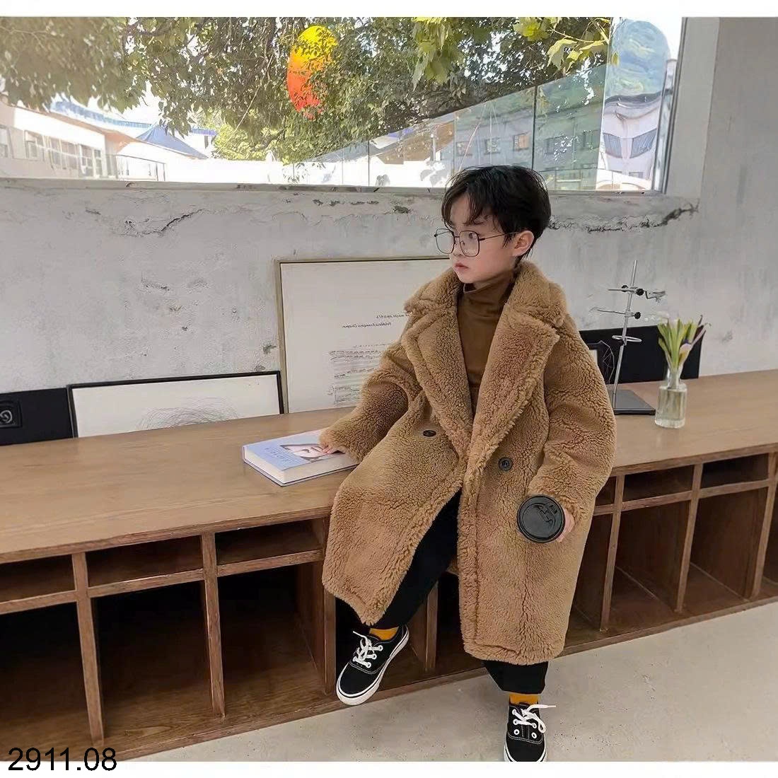25HA2911.08 - ÁO KHOÁC LÔNG DÁNG DÀI CHO BÉ YÊU
