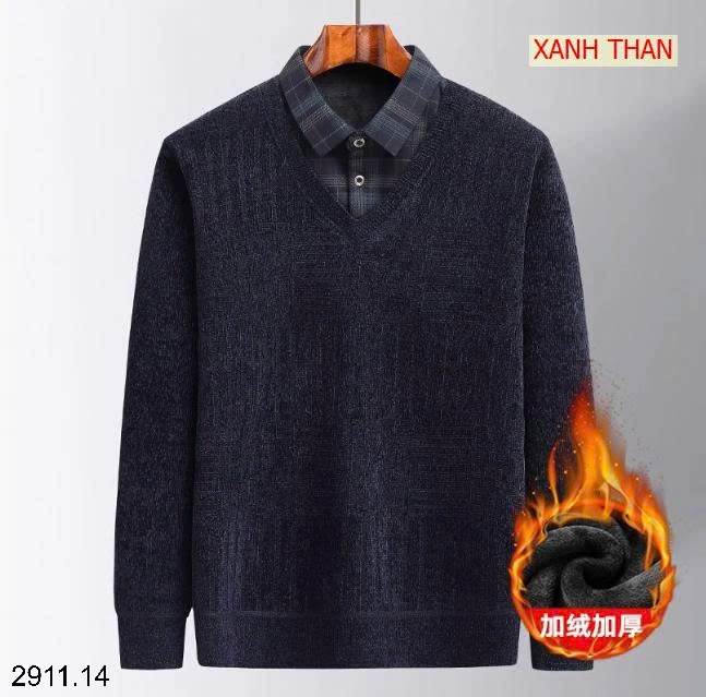 25HA2911.14 - ÁO LEN NAM LÓT LÔNG CỔ ĐỨC