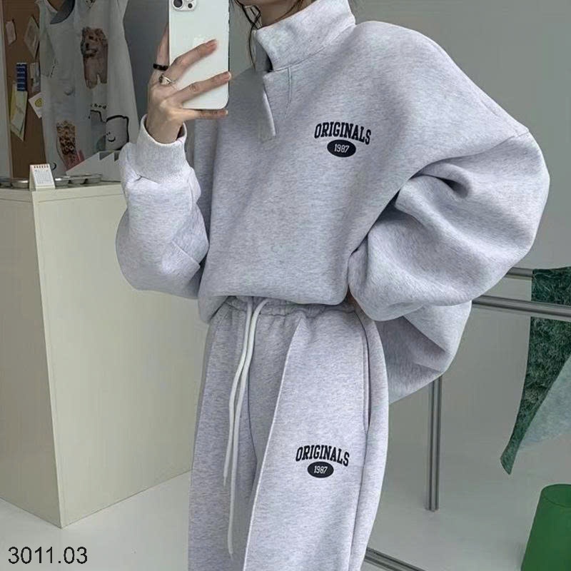 25HA3011.03 - SET BỘ NỈ THỂ THAO QUẦN JOGGER NỮ
