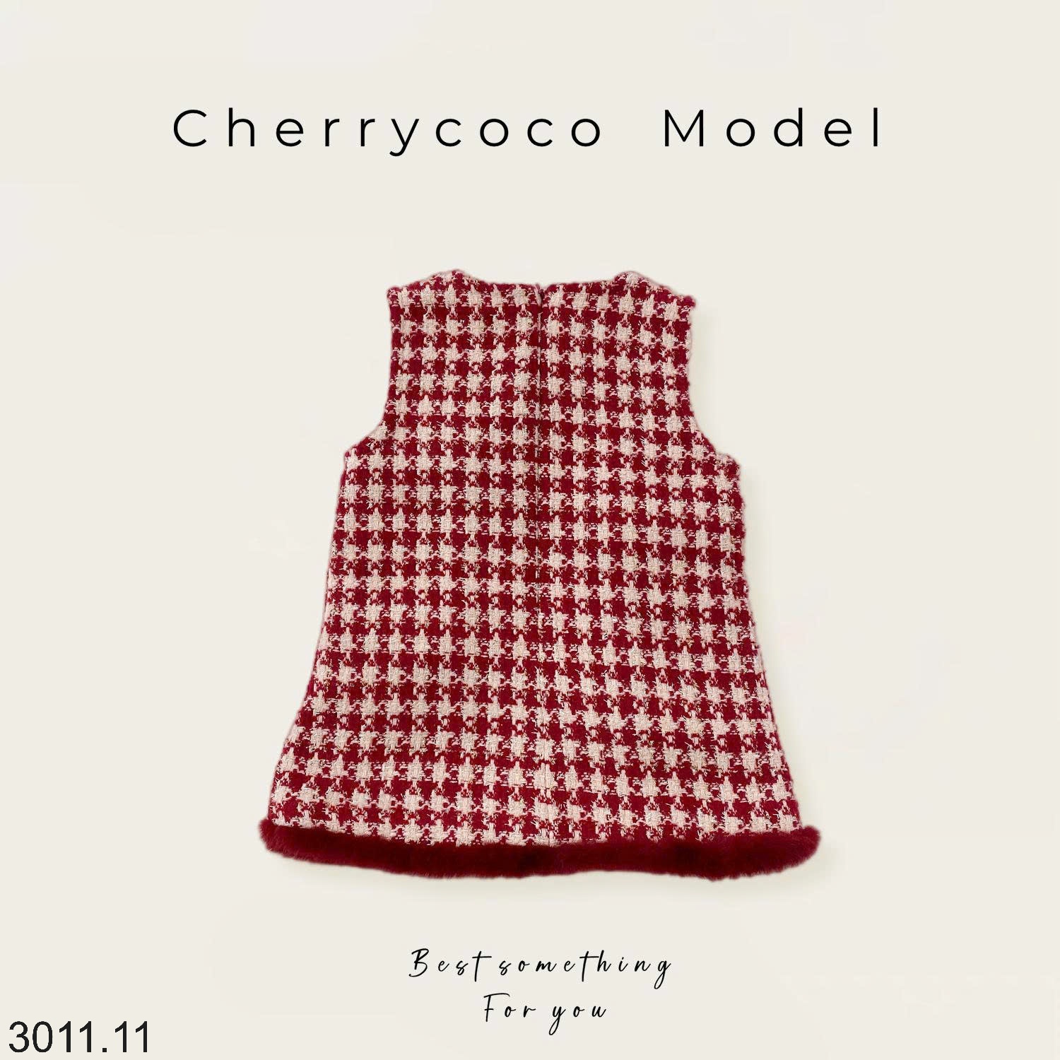 25HA3011.11 - SET VÁY 3 CHI TIẾT CHERRY COCO BÉ GÁI