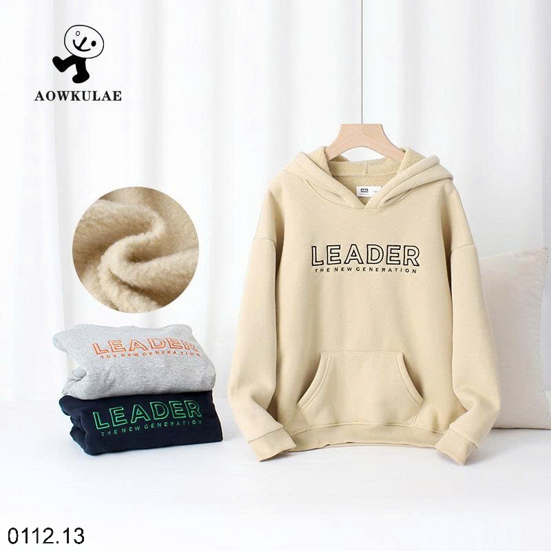 25HA0112.13 - ÁO NỈ HODDIE LÓT LÔNG BÉ TRAI HÃNG AKL