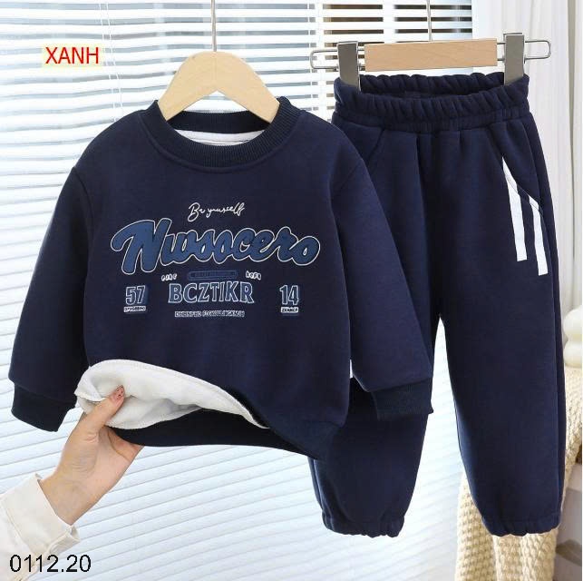 25HA0112.20 - BỘ NỈ 2 MÀU LÓT LÔNG BÉ TRAI