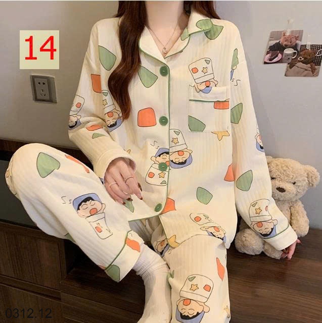 25HA0312.12 - BỘ PIZAMA MẶC NHÀ DÀY DẶN MÙA ĐÔNG