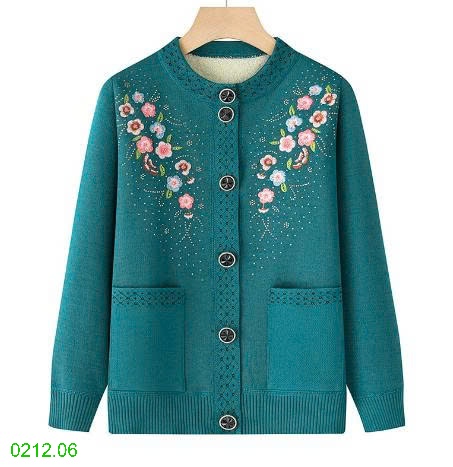 25HA0212.06 - CARDIGAN LÓT LÔNG DÀY CHO MẸ