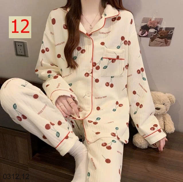25HA0312.12 - BỘ PIZAMA MẶC NHÀ DÀY DẶN MÙA ĐÔNG