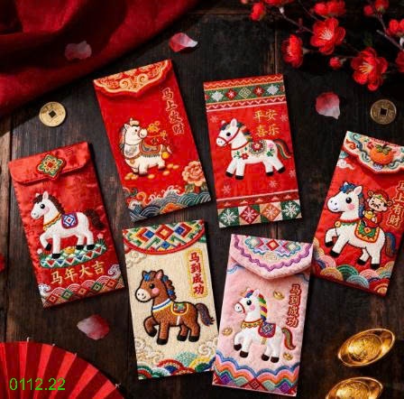 25HA0112.22 - SET 60 PHONG BAO LÌ XÌ HÌNH NGỰA