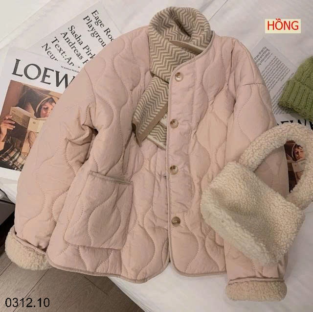 25HA0312.10 - ÁO KHOÁC LÓT LÔNG TRẦN TRÁM CHO NỮ