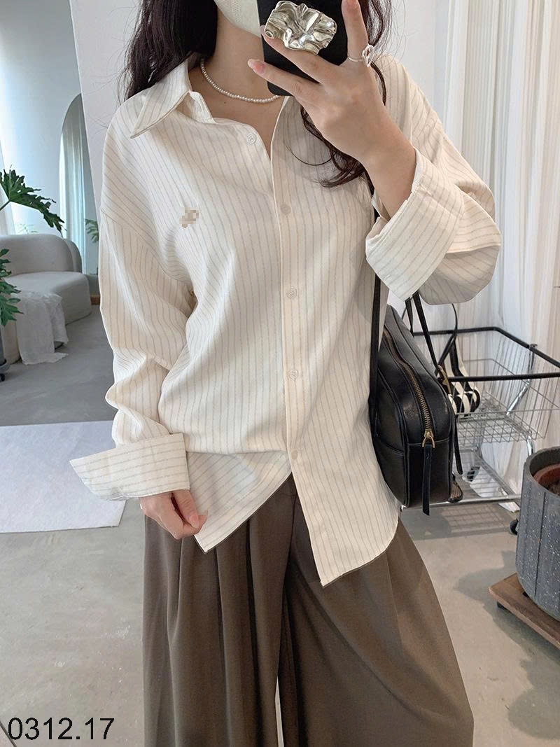 25HA0312.17 - ÁO SƠ MI KẺ CHO NỮ