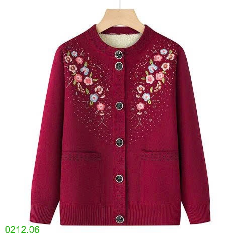25HA0212.06 - CARDIGAN LÓT LÔNG DÀY CHO MẸ