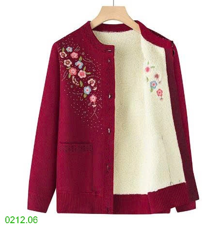 25HA0212.06 - CARDIGAN LÓT LÔNG DÀY CHO MẸ
