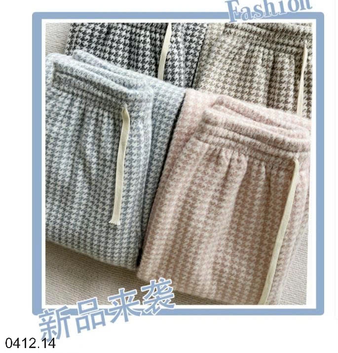 25HA0412.14 - QUẦN ỐNG RỘNG LÓT LÔNG HỌA TIẾT CARO