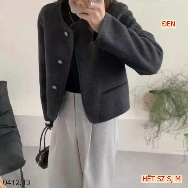 25HA0412.13 - ÁO KHOÁC DẠ CỔ TRÒN BASIC