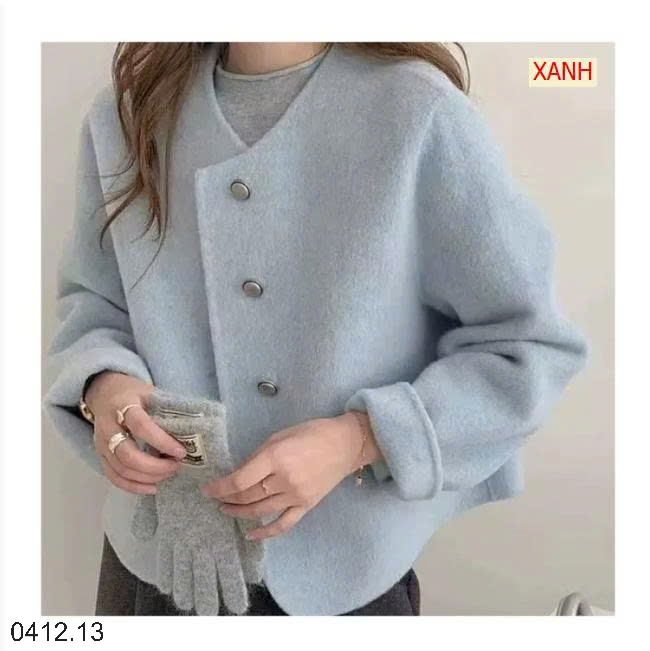 25HA0412.13 - ÁO KHOÁC DẠ CỔ TRÒN BASIC