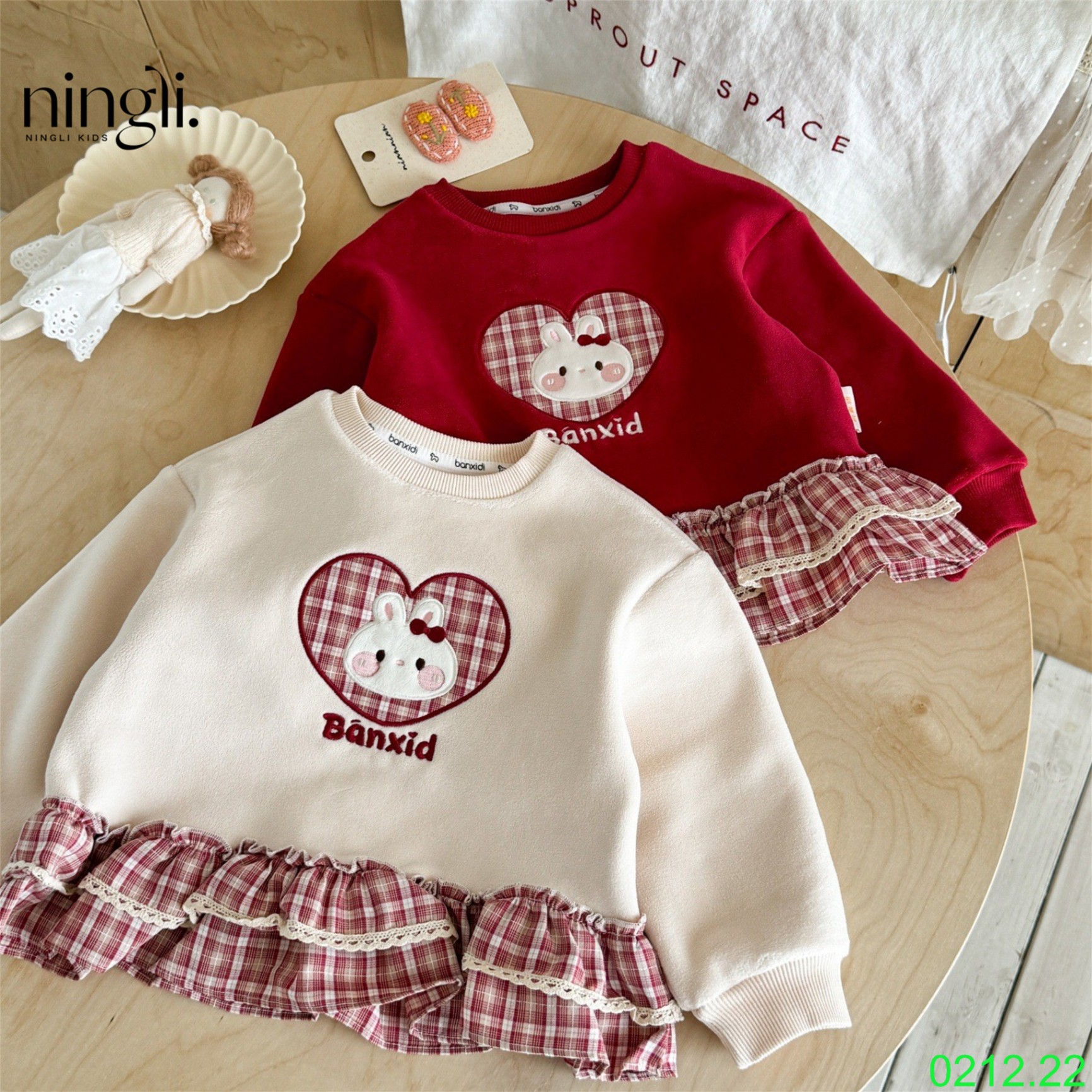 25HA0212.22 - ÁO NỈ LEMON LÓT LÔNG NINGLI BÉ GÁI