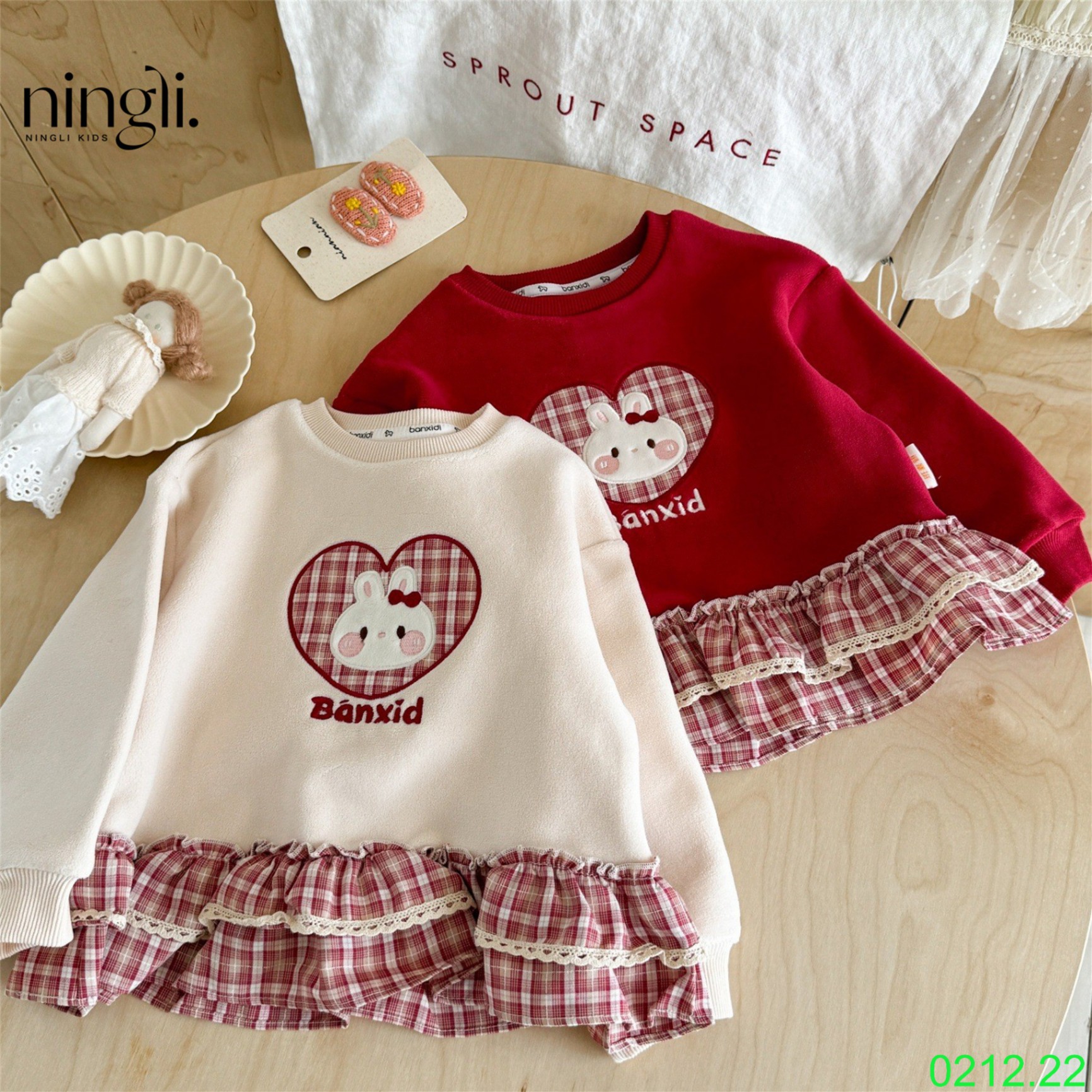 25HA0212.22 - ÁO NỈ LEMON LÓT LÔNG NINGLI BÉ GÁI