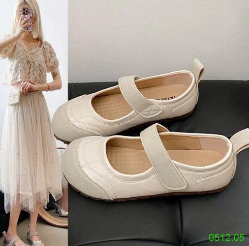 25HA0512.05 - GIÀY MARRY JANE MŨI TRÒN ĐẾ BẰNG