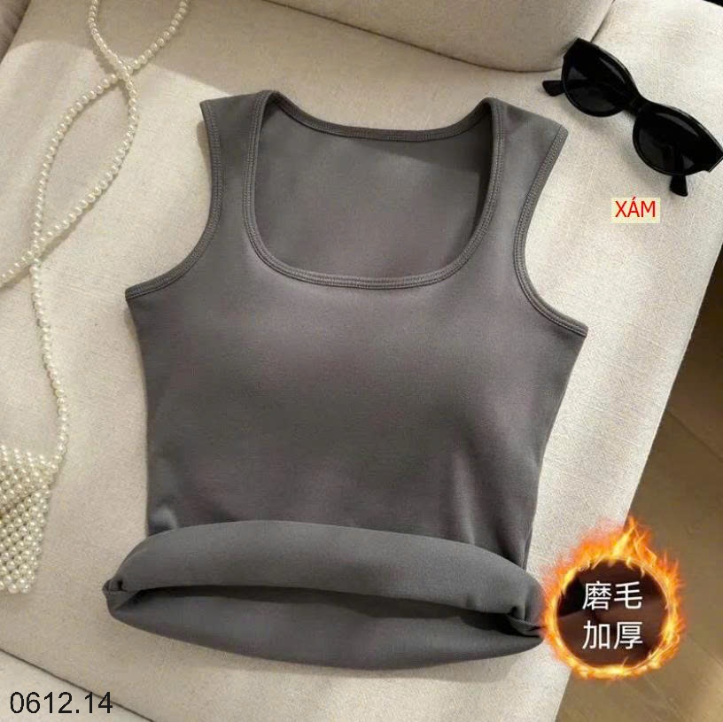 25HA0612.14 - ÁO NỈ BA LỖ CỔ VUÔNG KÈM BRA CHO NỮ