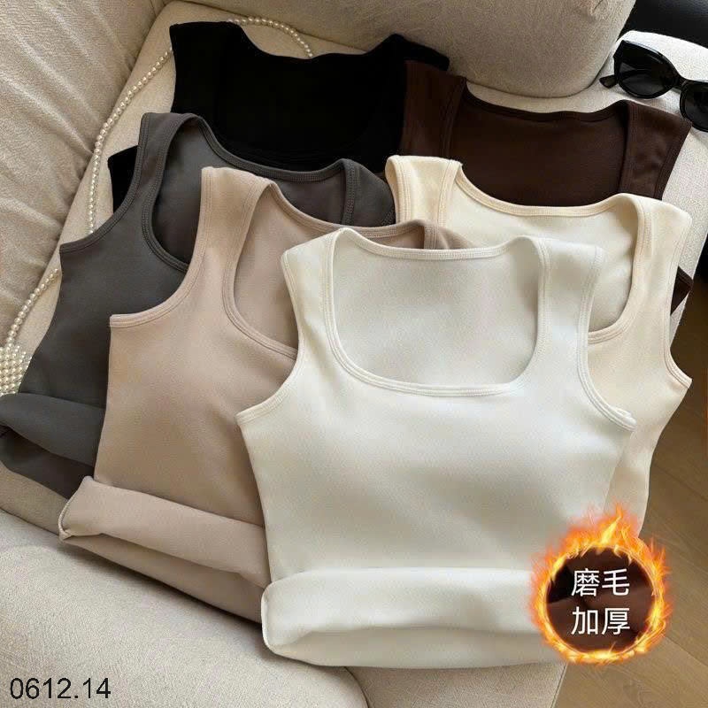 25HA0612.14 - ÁO NỈ BA LỖ CỔ VUÔNG KÈM BRA CHO NỮ