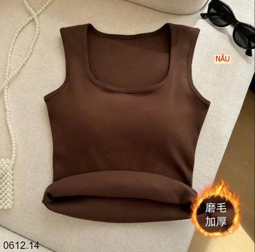 25HA0612.14 - ÁO NỈ BA LỖ CỔ VUÔNG KÈM BRA CHO NỮ