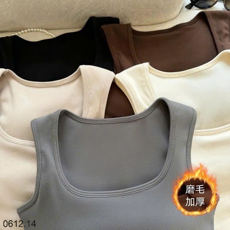 25HA0612.14 - ÁO NỈ BA LỖ CỔ VUÔNG KÈM BRA CHO NỮ
