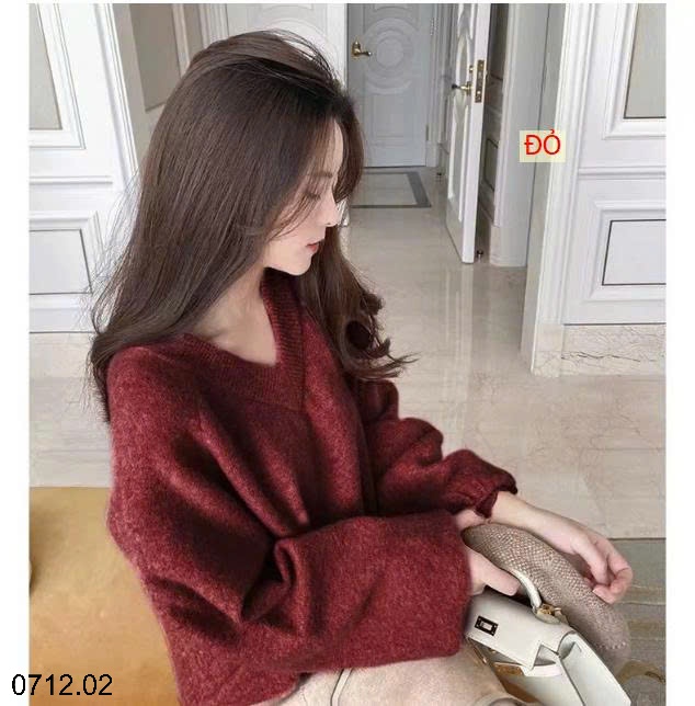 25HA0712.02 - ÁO LEN CỔ V CHO NỮ
