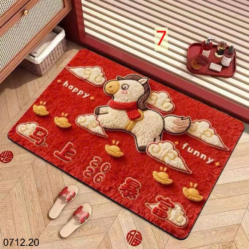 25HA0712.20 - SET 2 TẤM THẢM HÌNH NGỰA THÊU 5D