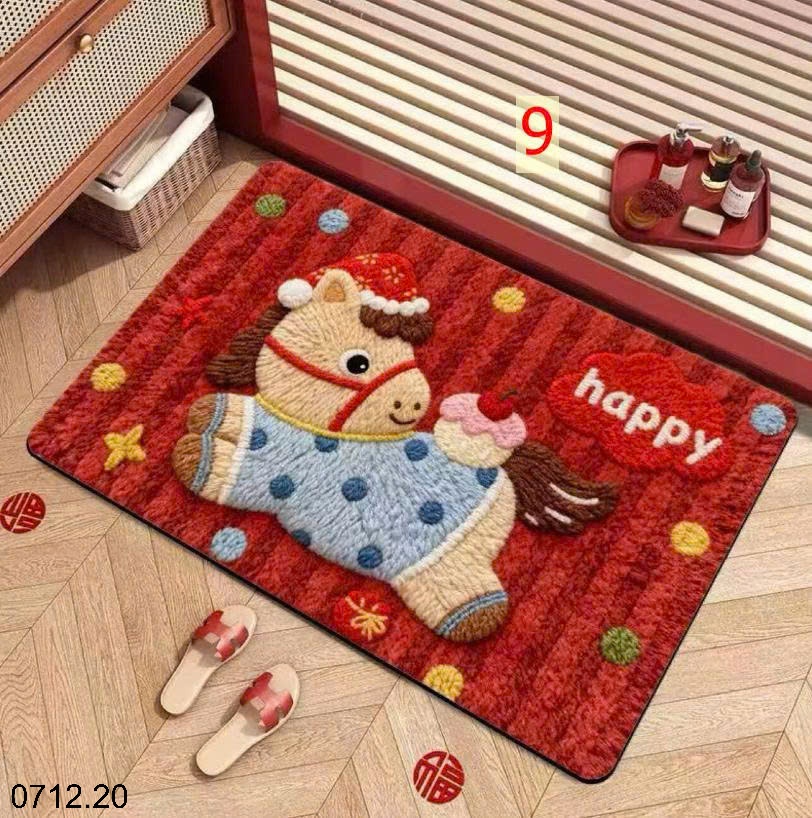 25HA0712.20 - SET 2 TẤM THẢM HÌNH NGỰA THÊU 5D