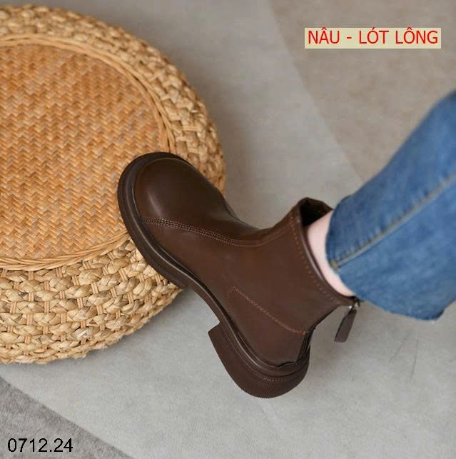 25HA0712.24 - BỐT CỔ THẤP ĐẾ BẰNG KHÓA SAU CHO NỮ