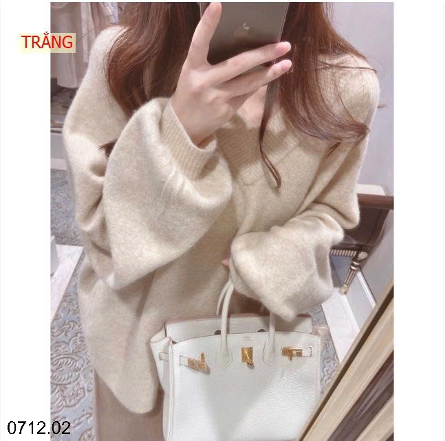 25HA0712.02 - ÁO LEN CỔ V CHO NỮ