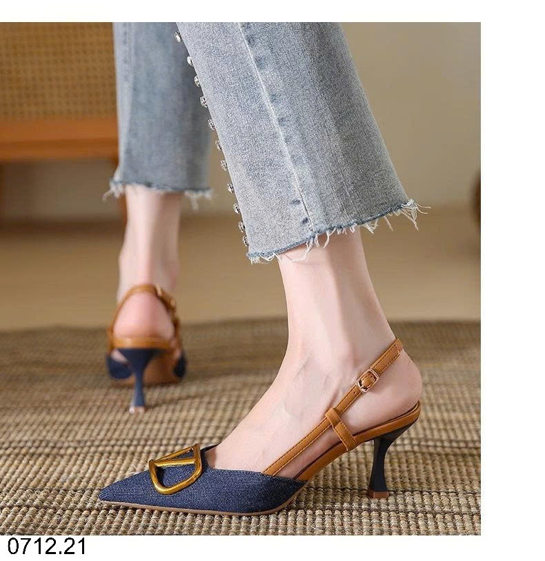 25HA0712.21 - GUỐC SỤC SANDAL CAO GÓT DEMIN CHO NỮ