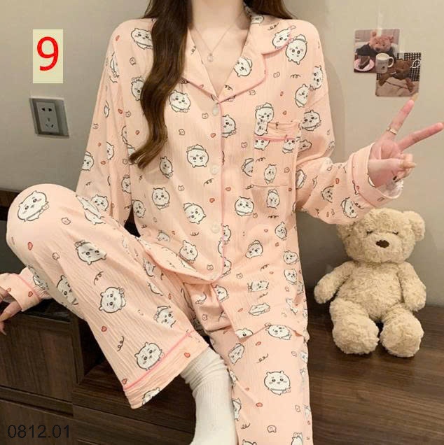 25HA0812.01 - PIZAMA DÀI TAY NỮ MẶC NHÀ