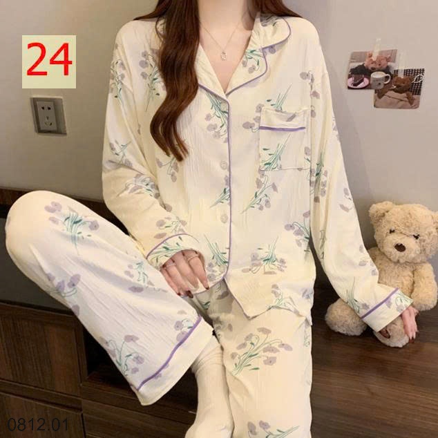 25HA0812.01 - PIZAMA DÀI TAY NỮ MẶC NHÀ