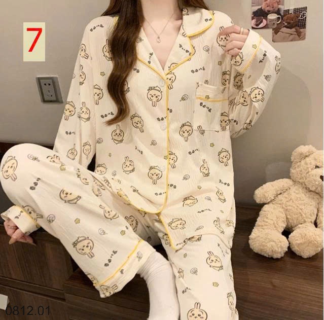25HA0812.01 - PIZAMA DÀI TAY NỮ MẶC NHÀ