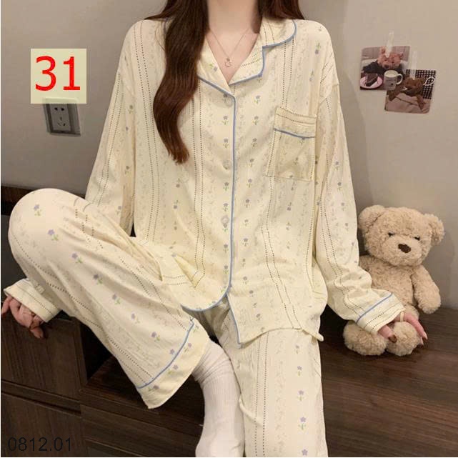 25HA0812.01 - PIZAMA DÀI TAY NỮ MẶC NHÀ