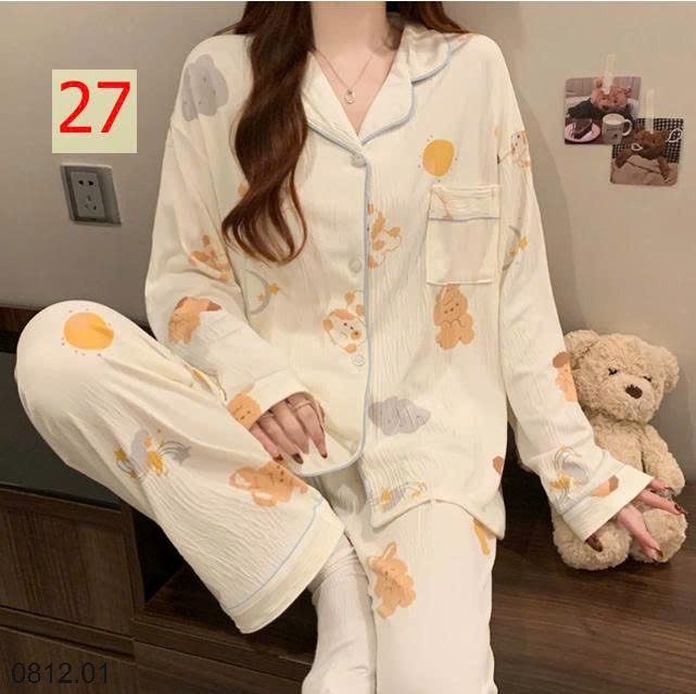 25HA0812.01 - PIZAMA DÀI TAY NỮ MẶC NHÀ