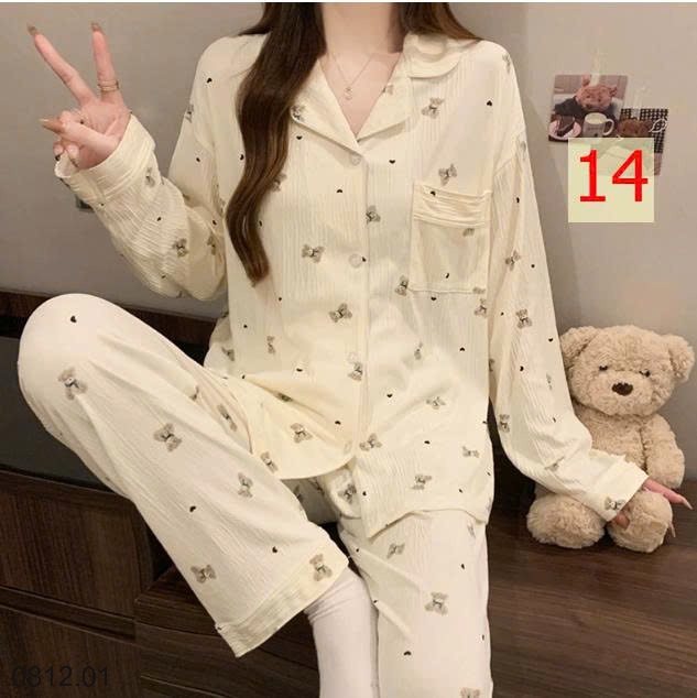 25HA0812.01 - PIZAMA DÀI TAY NỮ MẶC NHÀ
