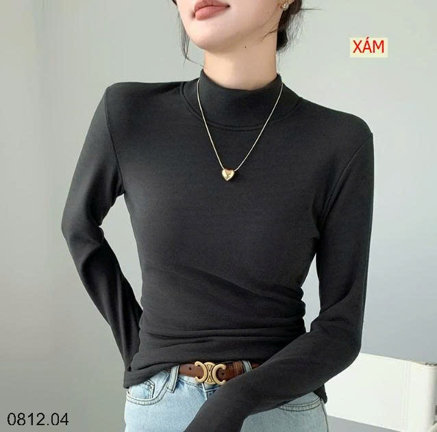 25HA0812.04 - ÁO GIỮ NHIỆT CỔ 3P LÓT LÔNG CHO NỮ